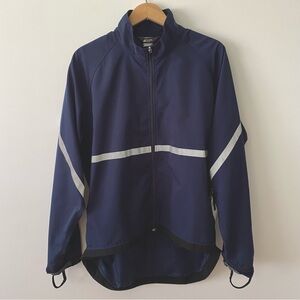 MEC navy blue Revolution Jacket cycling rain jacket size large womens